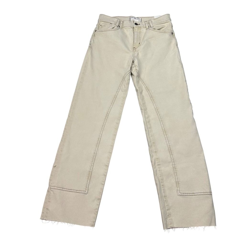 We The Free Free People Risk Taker High Rise Straight Tan Khaki Jeans 28